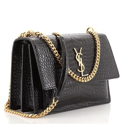 ysl croc embossed clutch|st laurent crocodile embossed leather.